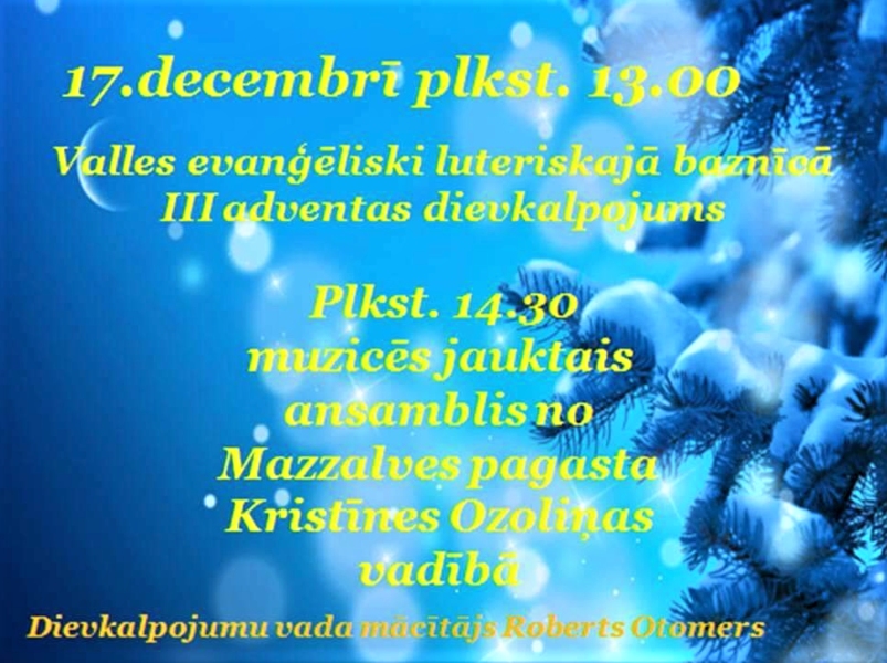 Adventes dievkalpojums Valles baznīcā