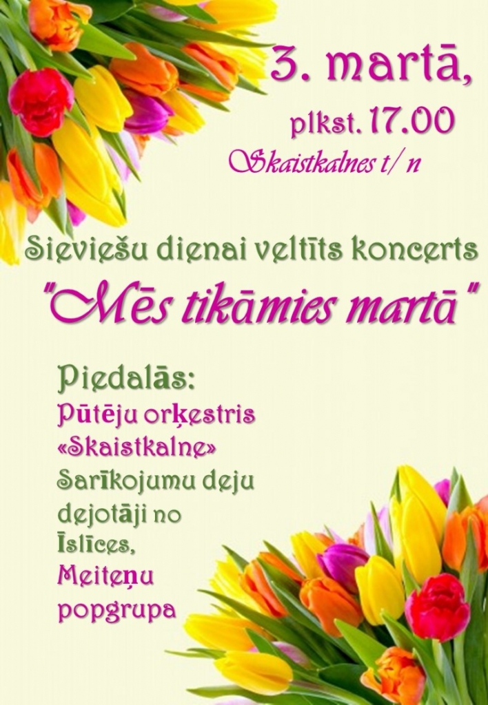 Sieviešu dienai veltīts koncerts Skaistkalnē