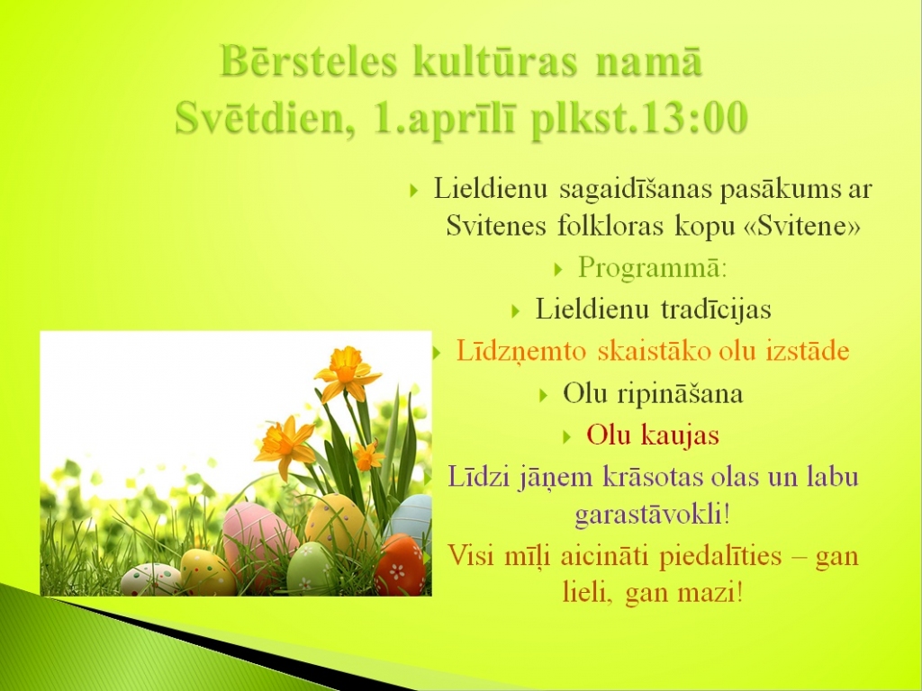 Lieldienas Bērstelē