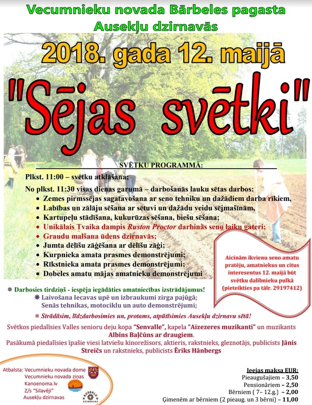Sējas svētki «Ausekļu dzirnavās»