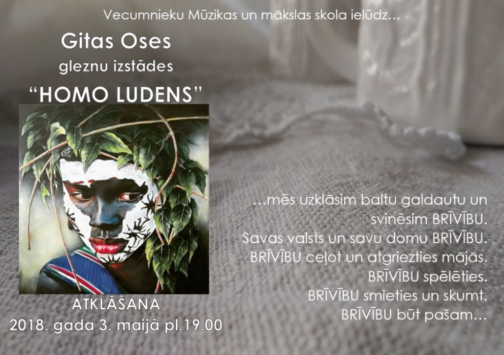 Gleznu izstādes atklāšana Vecumniekos