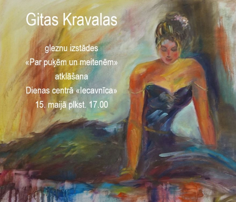 Gleznu izstādes atklāšana Iecavā