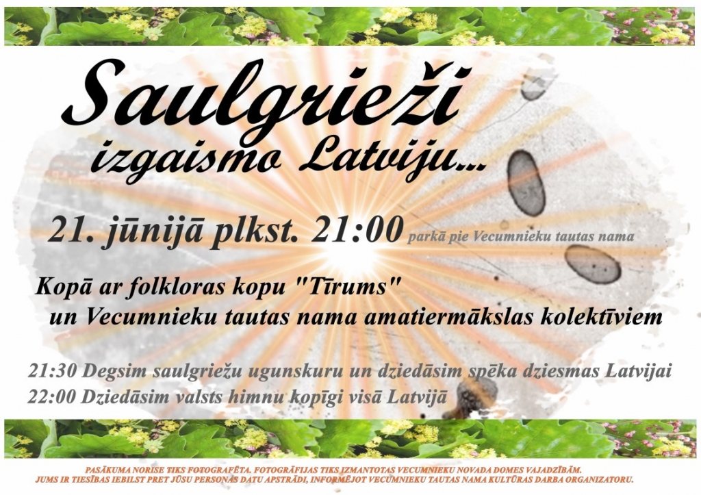 Koncerts un akcija «Izgaismo Latviju» Vecumniekos