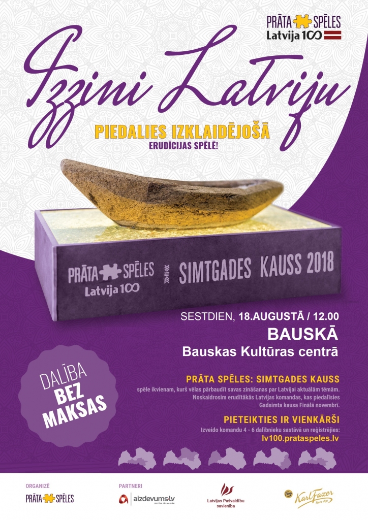 Erudīcijas spēle «Simtgades kauss» Bauskā