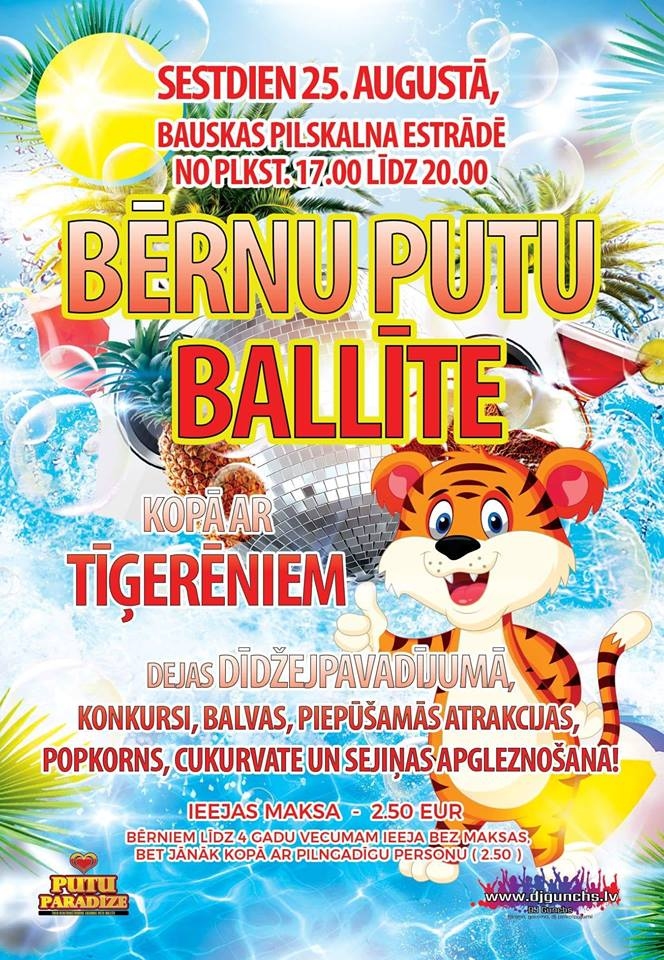 Bauskā – putu ballīte bērniem un DJ Gunch 22 gadu uz skatuves svinības