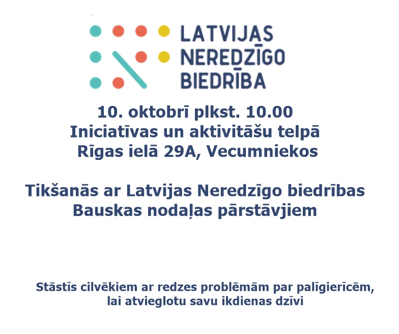 Vecumniekos – tikšanās ar Latvijas Neredzīgo biedrības Bauskas nodaļas pārstāvjiem