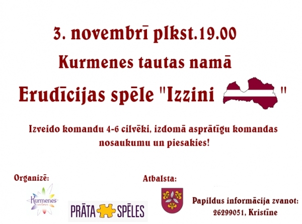 Erudīcijas spēle «Izzini Latviju» Kurmenē