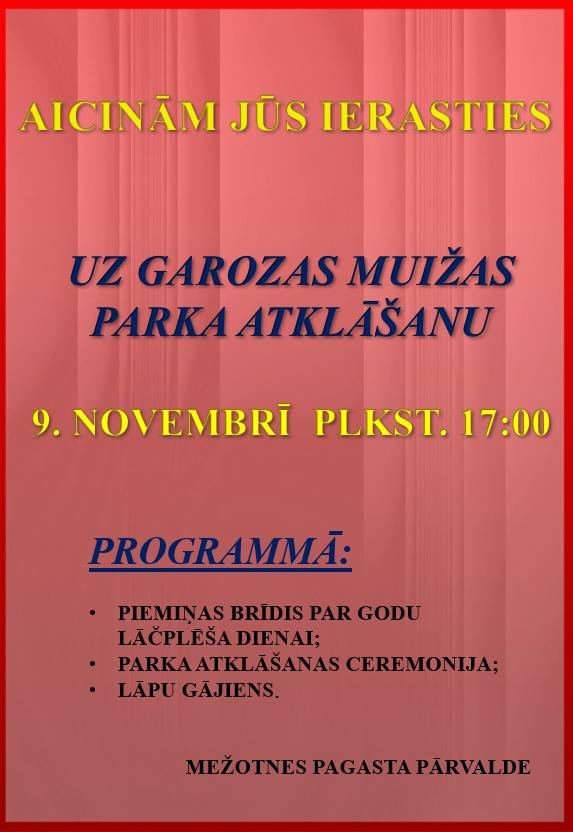 Garozas muižas parka atklāšana