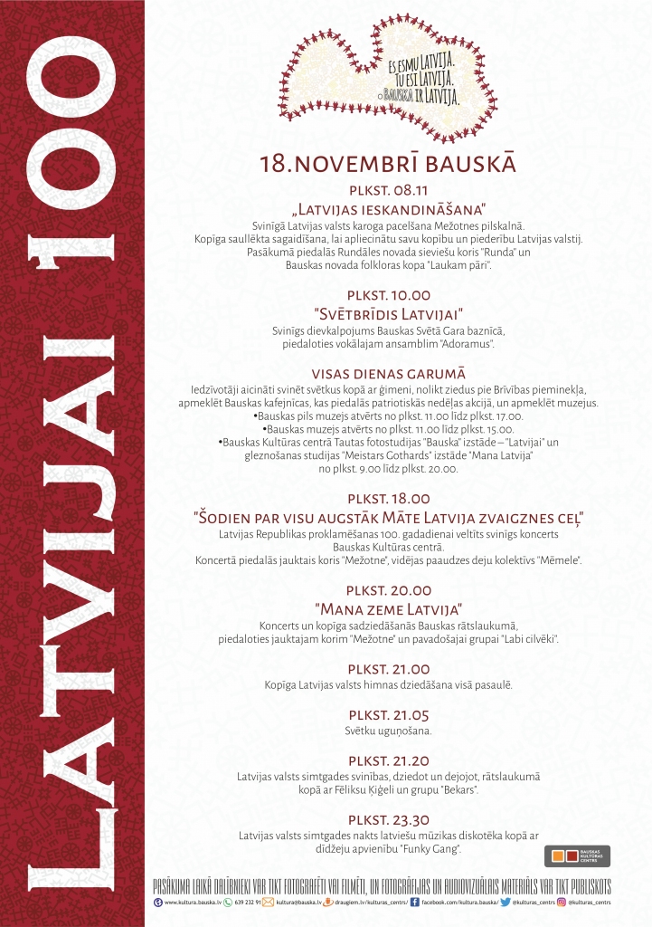 Latvijas valsts simtgades norises Bauskā