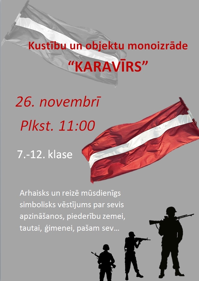 Kustību un objektu monoizrāde «Karavīrs» Pilsrundālē