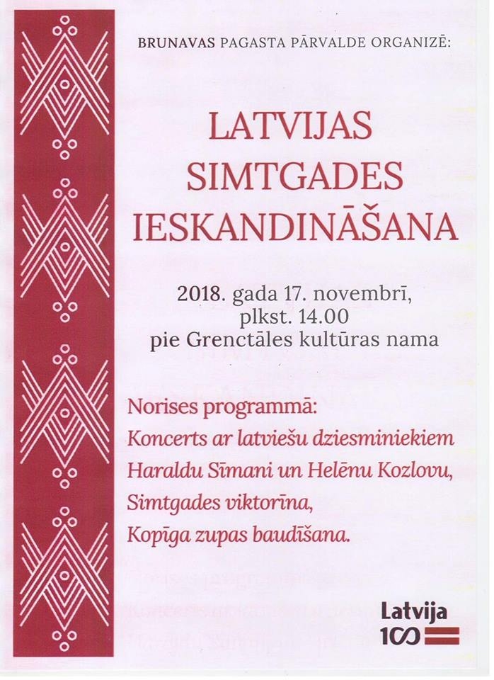 Latvijas simtgades svinības Grenctālē