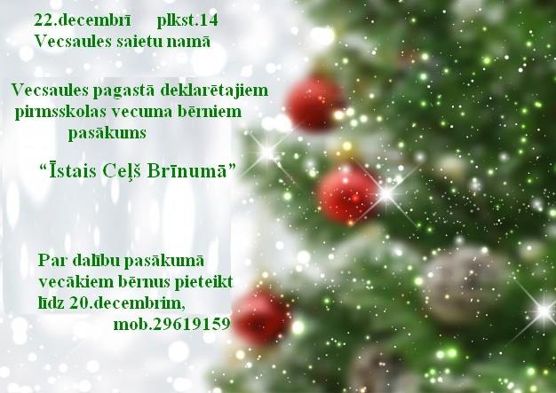 Ziemassvētku pasākums Vecsaules pagasta bērniem