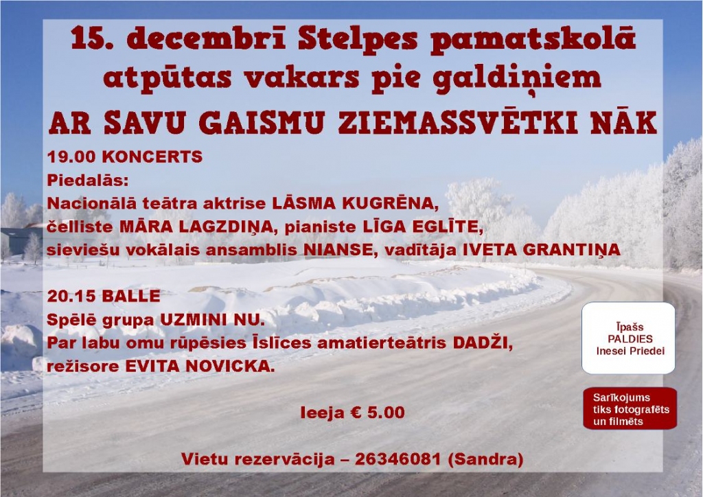 Atpūtas vakars pie galdiņiem Stelpē