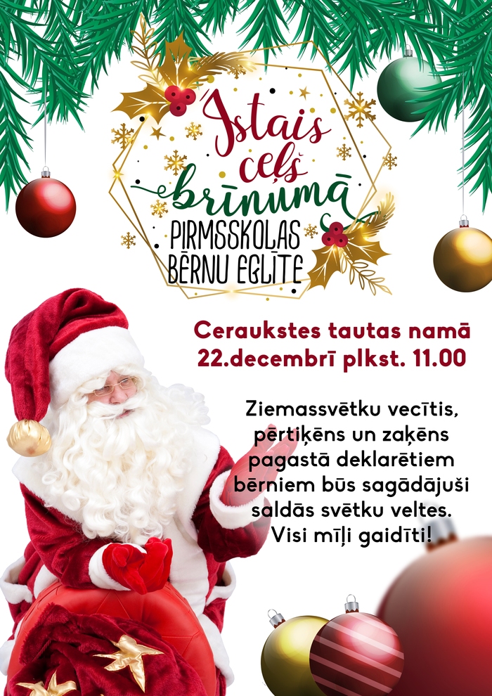 Ziemassvētku pasākums Ceraukstes pagasta pirmsskolas vecuma bērniem