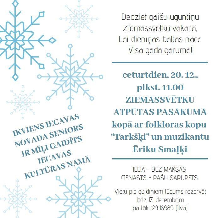 Ziemassvētku pasākums Iecavas novada senioriem