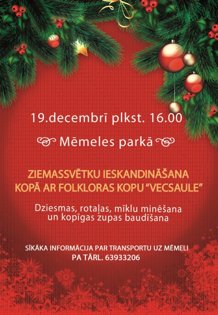 Ziemassvētku ieskandināšana Mēmeles parkā