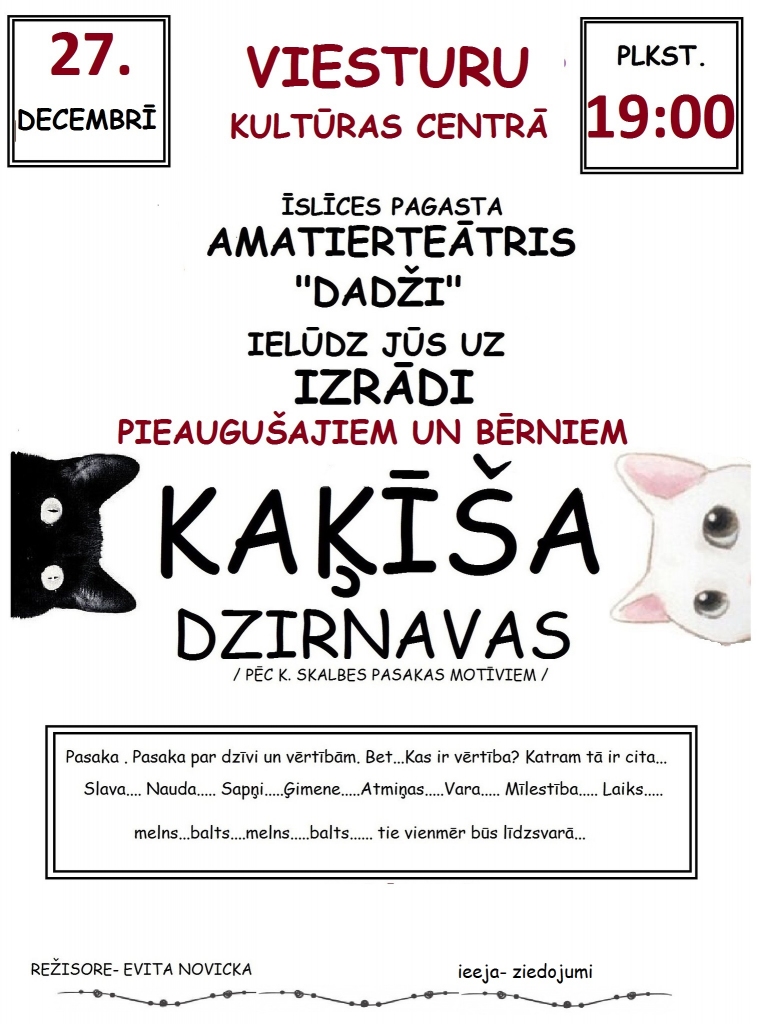 Teātra izrāde un Ziemassvētku svinības Viesturos