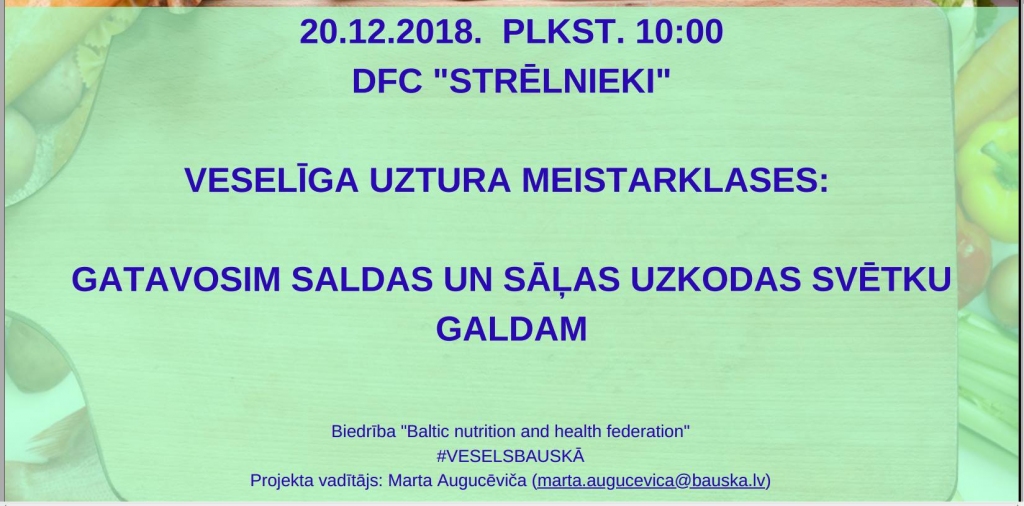 Veselīga uztura meistarklases «Strēlniekos»