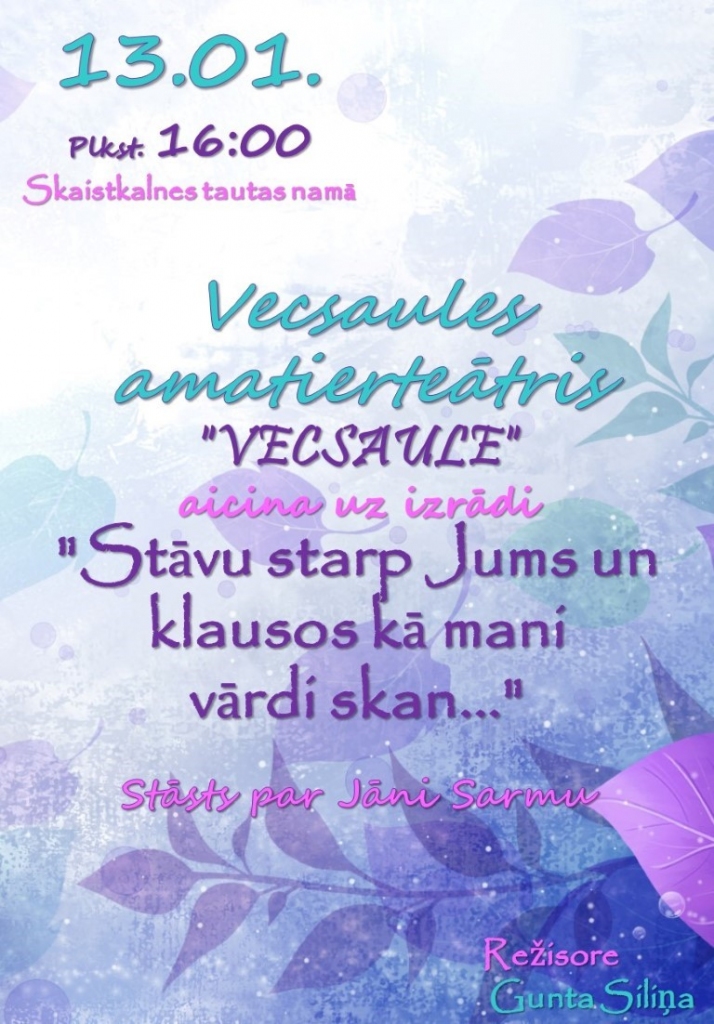 Vecsaules amatierteātra izrāde Skaistkalnē