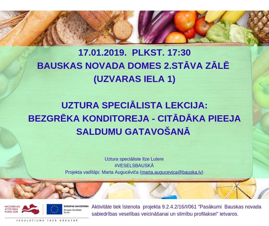 Uztura speciālista lekcija Bauskā