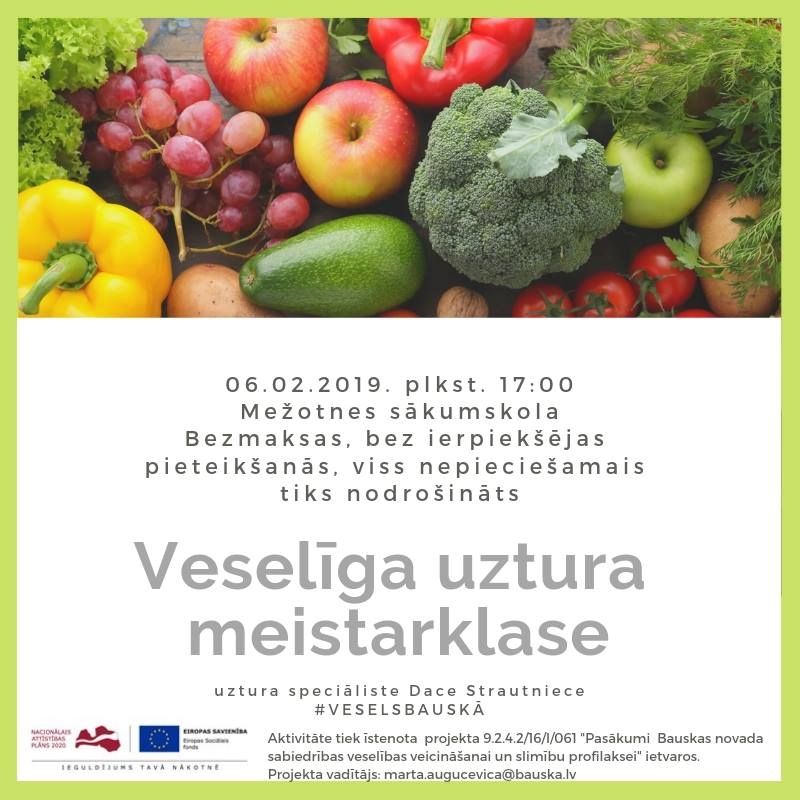 Veselīga uztura meistarklase Mežotnē