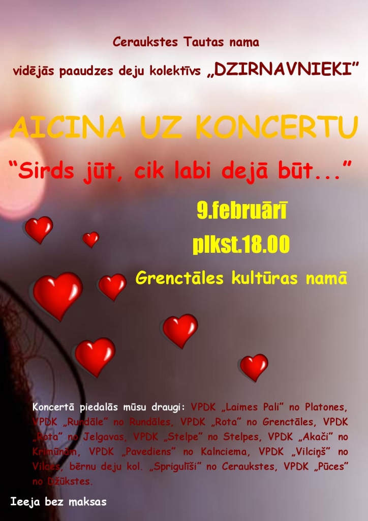Koncerts «Sirds jūt, cik labi dejā būt…» Grenctālē