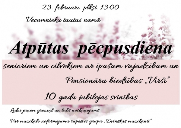 Atpūtas pēcpusdiena un «Viršu» 10 gadu jubilejas sarīkojums Vecumniekos