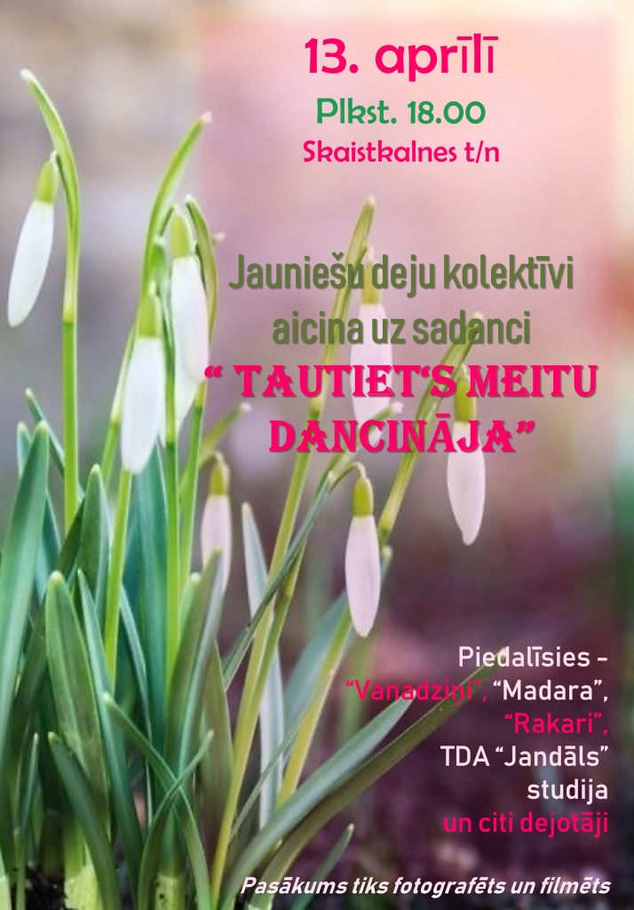 Jauniešu deju kolektīva sadancis Skaistkalnē