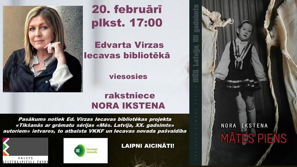 Tikšanās ar rakstnieci Noru Ikstenu Iecavā