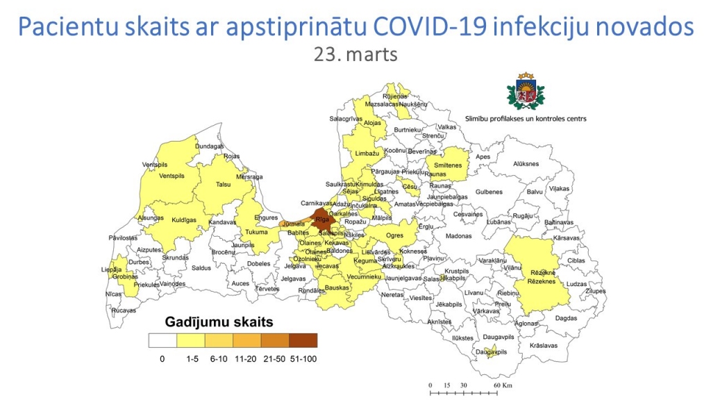 «Covid-19» slimnieki reģistrēti Iecavas novadā