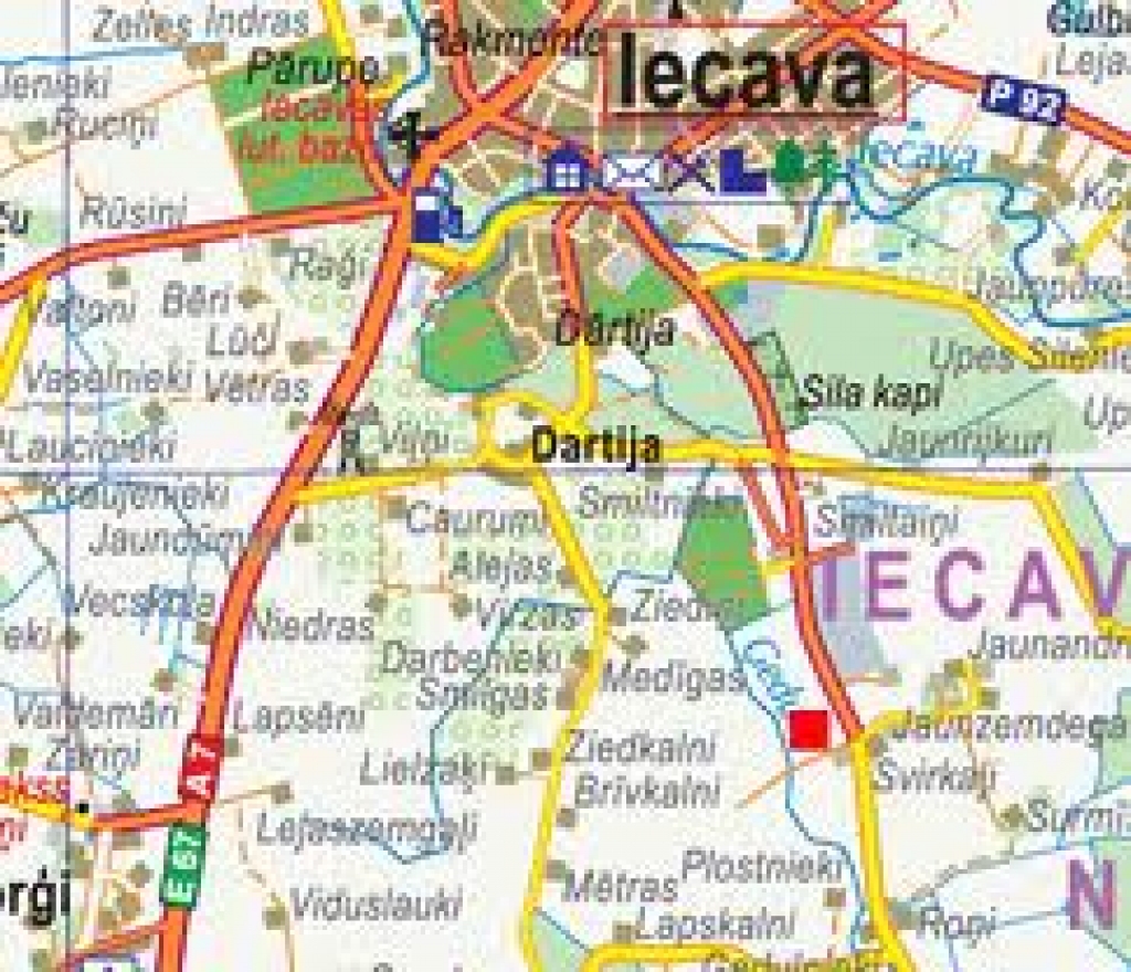 Top Iecavas novada 3D karte