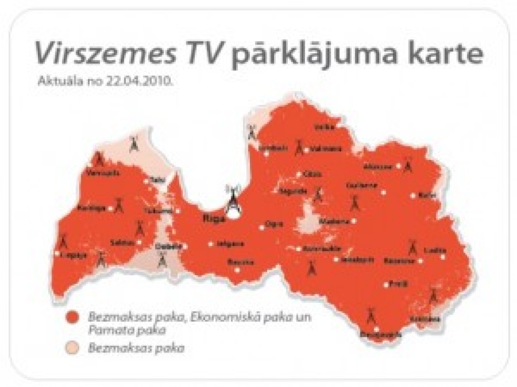 Paplašināta «Virszemes TV» maksas kanālu apraides zona