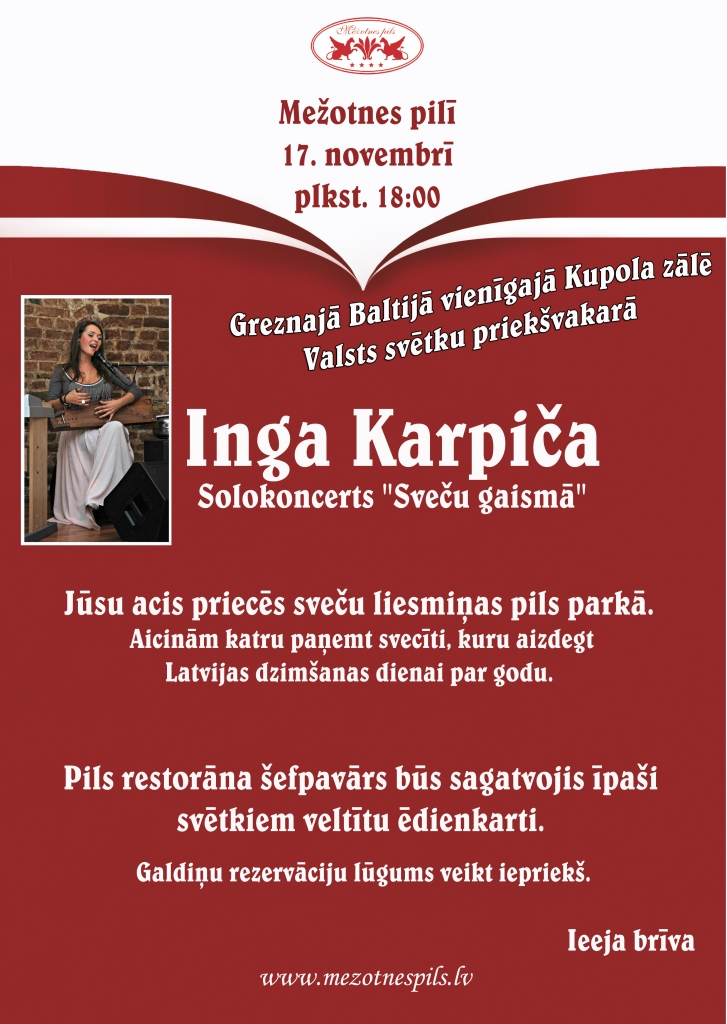 Aicina uz svētku koncertu Mežotnes pilī