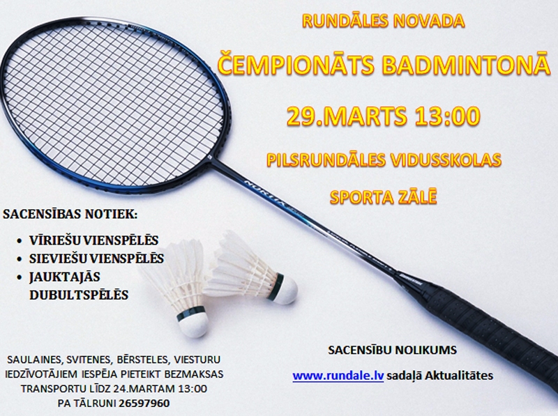 Rundāles novada čempionāts badmintonā