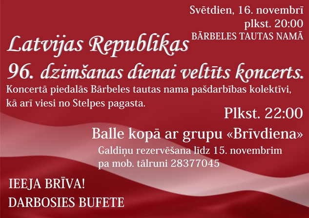 Latvijas Republikas dzimšanas diena Bārbelē