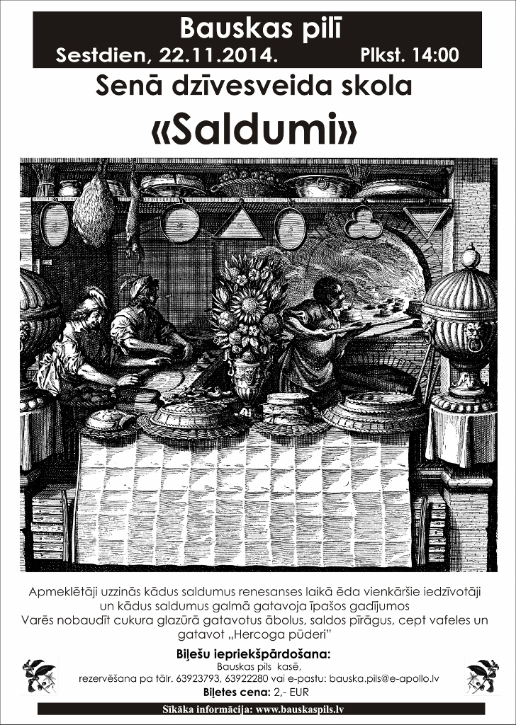 Renesanses saldās maltītes Bauskas pilī