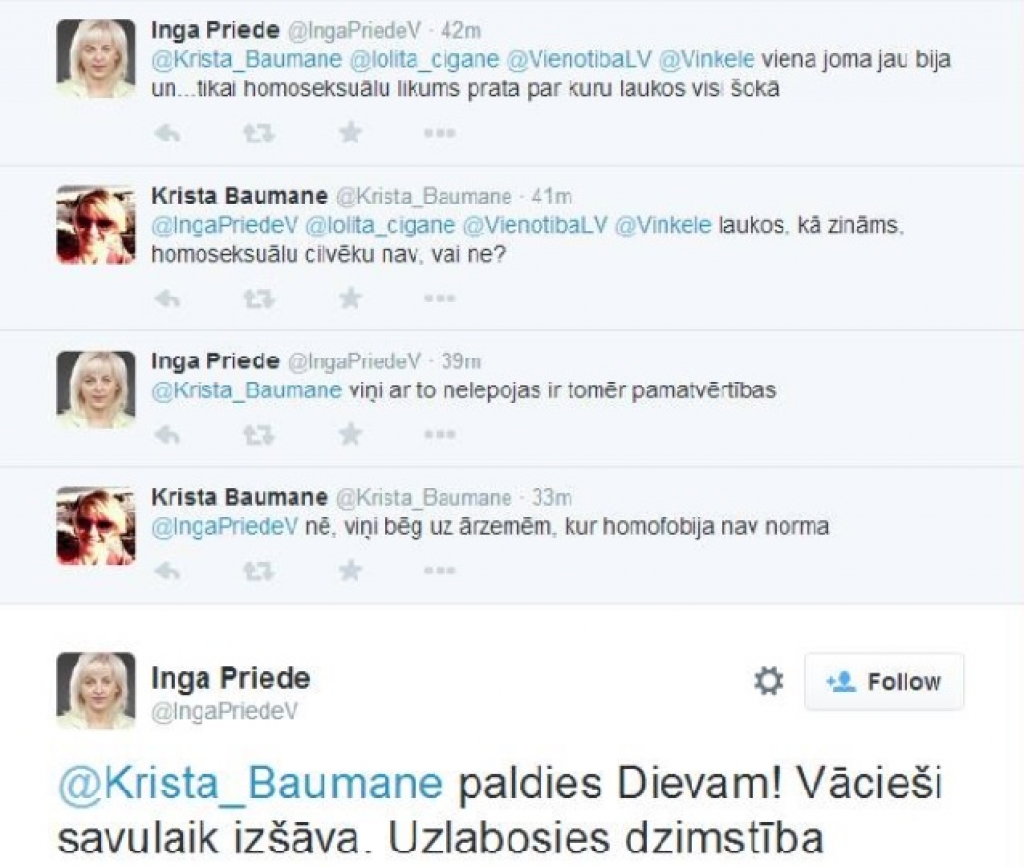 Tviterpērles par Priedes naida runu: Tviterī izlieto nesasmelsi