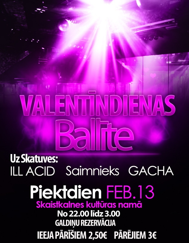 Valentīndienas ballīte Skaistkalnē