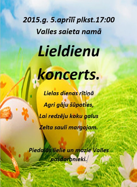 Valles saieta namā Lieldienu koncerts