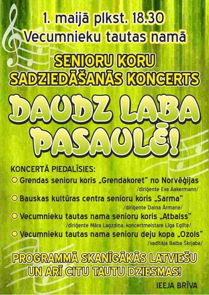 Senioru koru sadziedāšanās koncerts Vecumniekos