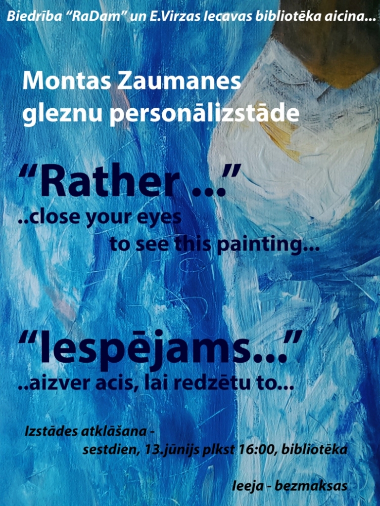 Iecavas bibliotēkā gleznu izstādes atklāšana