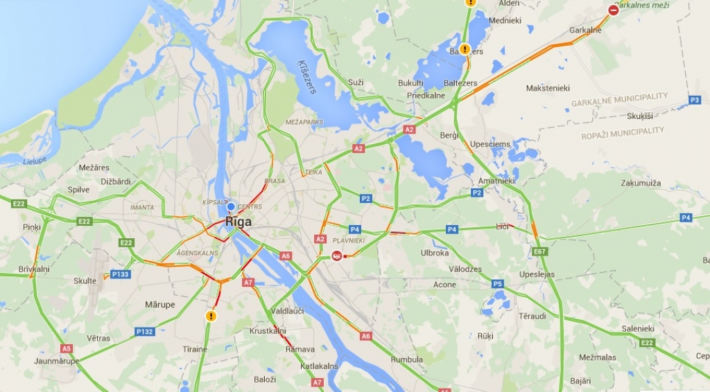 papildināts (16:24) - Rīgā pirms brīvdienām jau dienas vidū sastrēgumi