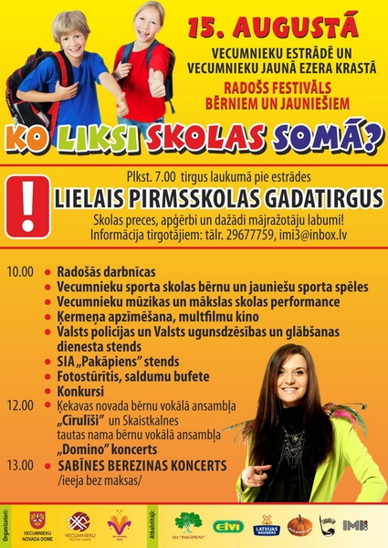 Gadatirgus un festivāls "Ko liksi skolas somā" Vecumniekos