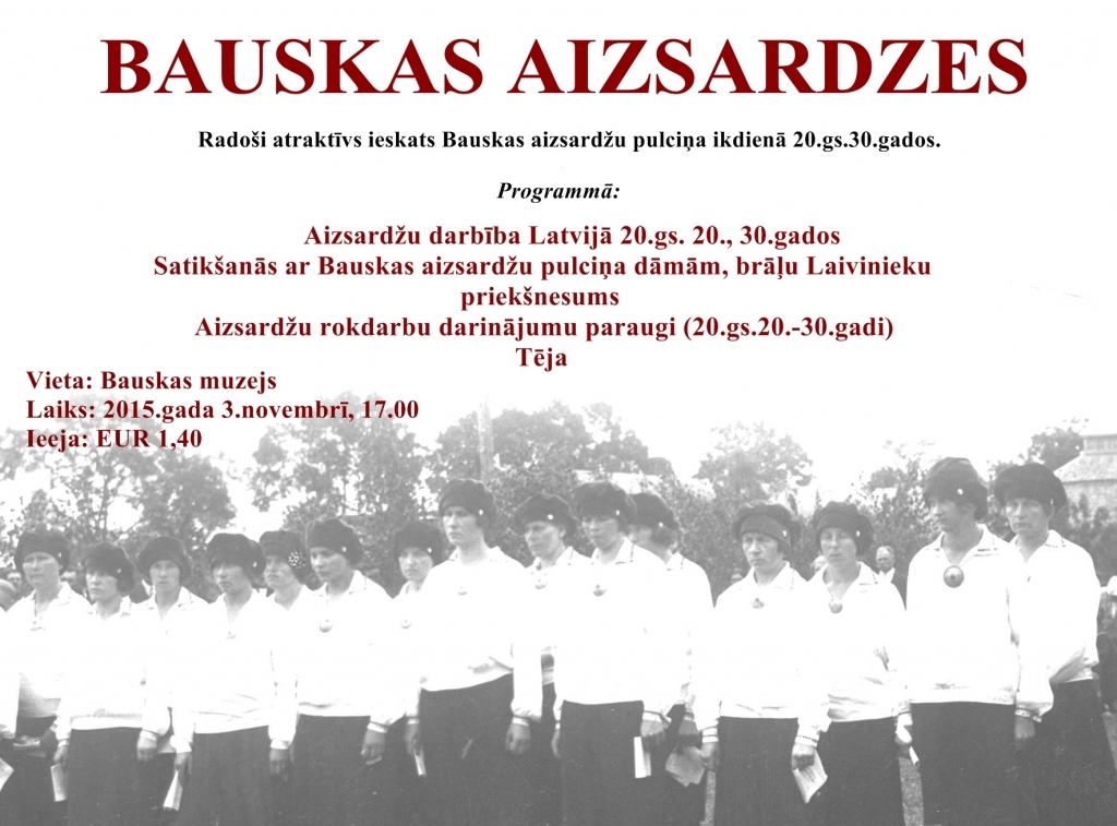 Vakars ar aizsardžu dāmām Bauskas muzejā