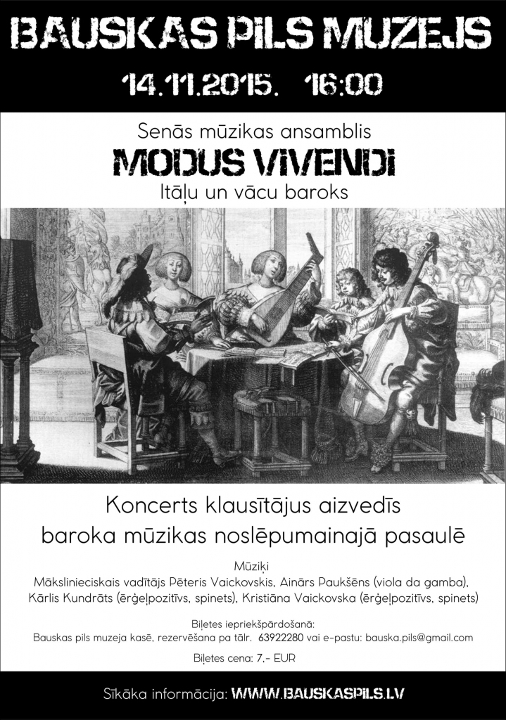 Bauskas pilī “Modus Vivendi” koncerts