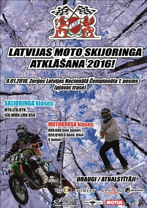 Moto skijoringa čempionāta atklāšana Zorģos