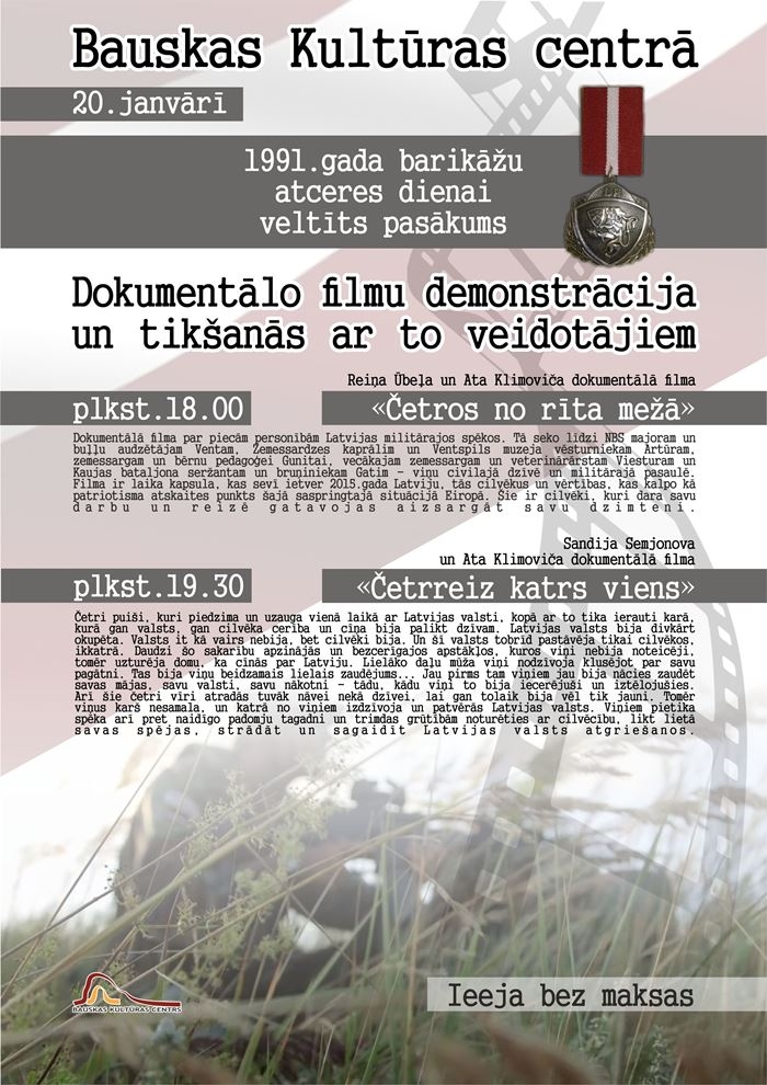 Barikāžu piemiņai – dokumentālais kino Bauskā