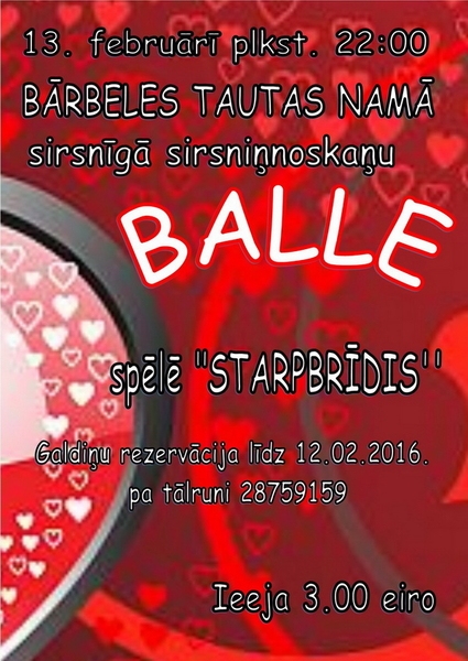 Valentīndienas balle Bārbelē