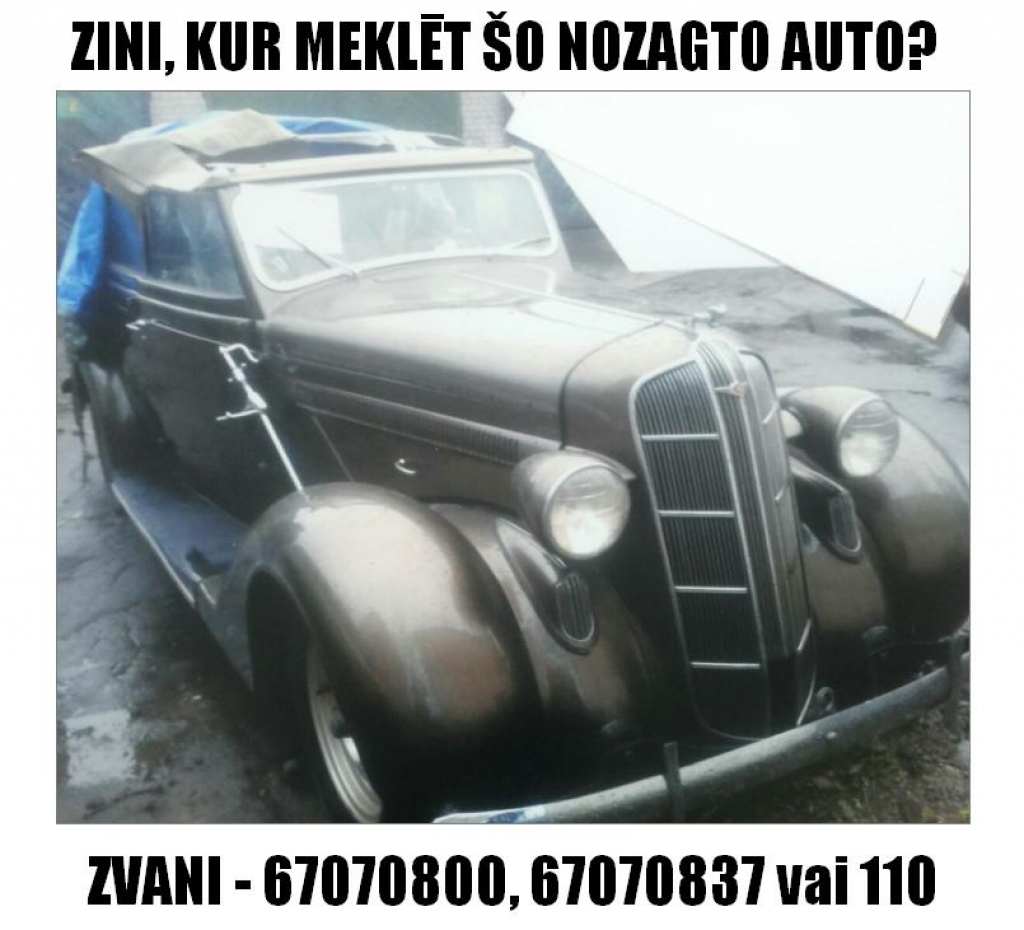 VP meklē nozagtu retro automašīnu