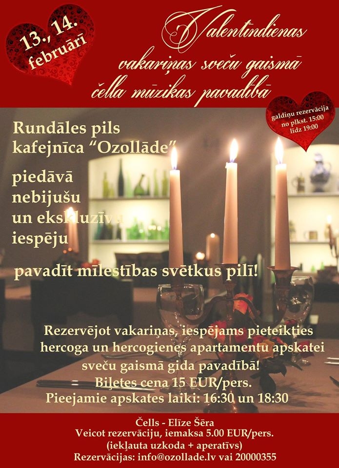 Valentīndiena «Ozollādē» Rundālē